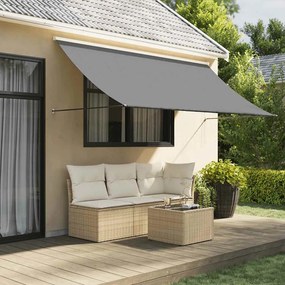 368754 vidaXL Прибираща се тента, антрацит, 300x150 см, плат и стомана