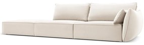Бежов кадифен диван десен ъгъл 264 cm Vanda – Mazzini Sofas