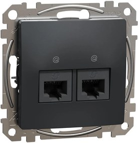 SE Розетка 2xRJ45 UTP cat.6 S-One цвят Антрацит Sedna - SDD114462