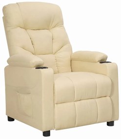 3093466 vidaXL Изправящ стол, кремав, текстил