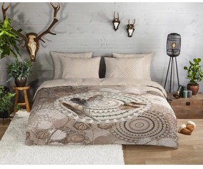 Кафяво единично фланелено спално бельо 140x200 cm Ringhda – HIP