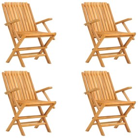3155055 vidaXL Сгъваеми градински столове, 4 бр, 61x67x90 см, тик масив