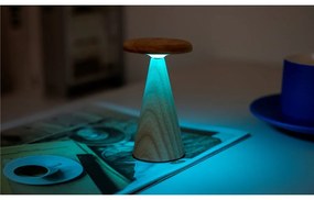 LED настолна лампа в естествен цвят с дървен абажур (височина 14 cm) Sylva – Gingko