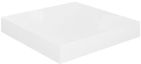 323739 vidaXL Окачен стенен рафт, бял гланц, 23x23,5x3,8 см, МДФ