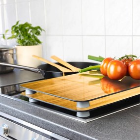 Капаци за печка 2 бр. от закалено стъкло 52x30 cm Wooden – Maximex