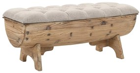 245767 vidaXL Пейка за съхранение, дървен масив и плат, 103x51x44 см