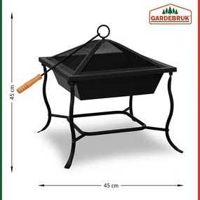 Градинско стоманено огнище 45 × 45 cm