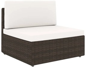 3067166 vidaXL Градински комплект с възглавници, 8 части, кафяв полиратан