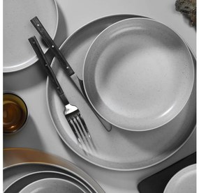 Комплект за хранене от 16 части, сив, порцелан