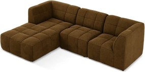 Кадифен ъглов диван в цвят горчица (ляв ъгъл) Aloha – Makamii