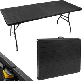 Сгъваема градинска маса 180 см – Черна, за кетъринг и пикник