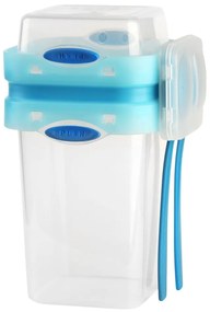 Синя кутия за обяд и закуска с прибори за хранене, , 650ml+230m Push&amp;Push - Vialli Design