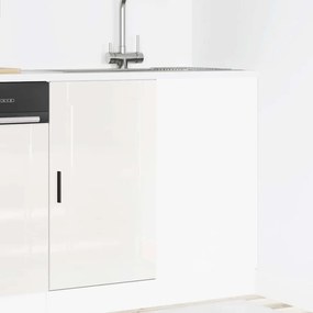 854300 vidaXL Кухненски шкаф Porto, бял гланц, инженерно дърво