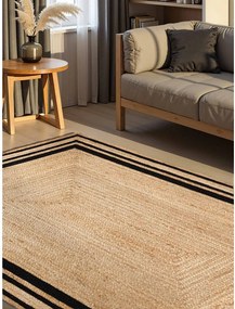 Черен/в естествен цвят двустранен/ръчно изработен ютен килим 160x230 cm Jutta – Hanse Home