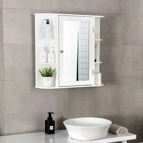 Шкаф за баня с огледало - Бял