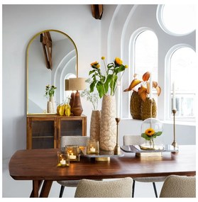 Кафява трапезна маса с акациев плот 100x220 cm Quenza – Light &amp; Living