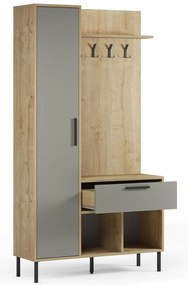 Зелено-естествен комплект за коридор от декор от дъб 108x195x35 cm Heidy – Marckeric