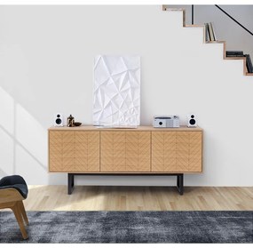 Комод с чекмеджета от дъб Camden Herringbone, 175 x 75 cm Mora - Woodman