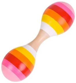 Bigjigs - Дървен двоен маракас - Розов