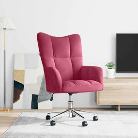 328166 vidaXL Релакс стол, виненочервен, кадифе