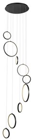 Дизайнерска висяща лампа черна 9-лампи вкл. LED 3-степенно димиране - Vide Anella