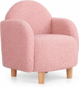 Розов детски фотьойл от плат букле Moylo – Artie