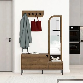 Шкаф за обувки Mila от меламин с закачалка в светлокафяв цвят 120x37x171,6см.