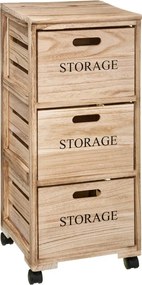 Кухненска количка 5five Cagette, Дърво, С 3 чекмеджета