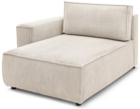 Кремав модул за диван от велур, ляв ъгъл Nihad modular - Bobochic Paris