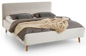 Кремаво единично легло 120x200 cm тапицирано без ламелно дъно Mattis – Meise Möbel