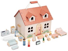 New Classic Toys - Дървена къща за кукли червен