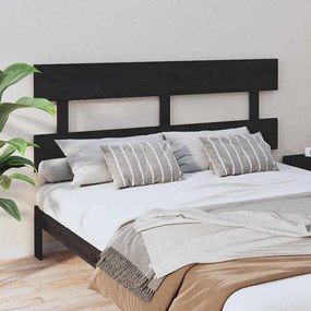 819084 vidaXL Горна табла за легло, черна, 164x3x81 см, бор масив