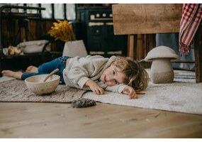 Бежова текстилна детска кошница за играчки ø 23x27 cm Mushroom – Lorena Canals