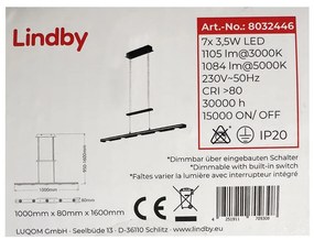 Lindby - LED Димируем пендел NAIARA 7xLED/4W/230V