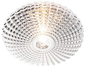 Класическа таванна лампа черна с димно стъкло 35 см IP44 - Nohmi