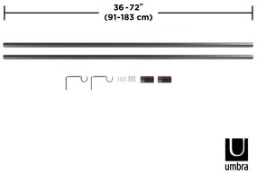 Стоманен разтегателен корниз 91 - 183 cm Blok - Umbra