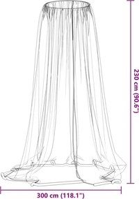 Мрежа против комари за чадър 220 mesh черен Φ300x230 см