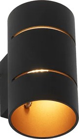 Интелигентен стенен аплик черен със златен интериор с WiFi G9 - Ria