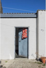 Оранжева/бежова кърпа от органичен памук от тери 50x90 cm Retro – Mette Ditmer Denmark