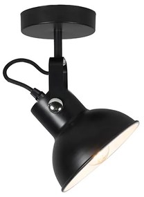 Индустриална стенна и таванна лампа черна наклонена - Guida