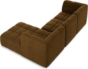 Кадифен ъглов диван в цвят горчица (десен ъгъл) Aloha – Makamii