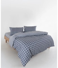 Сиво единично спално бельо от памук Renforcé 140x200 cm Linear Calm Geometric – Mila Home Luxury