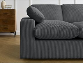 Тъмносив ъглов диван от рипсено кадифе Belair – Bobochic Paris