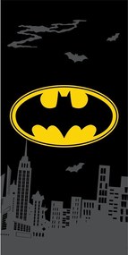 Черна памучна детска кърпа 70x140 cm Batman "The Emblem" – Jerry Fabrics
