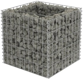 143570 vidaXL Габион повдигната леха, поцинкована стомана, 50x50x50 cм