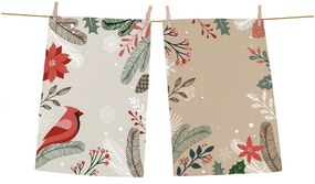Комплект от 2 памучни кърпи за чай с коледен мотив Frosty Frosty Branches - Butter Kings