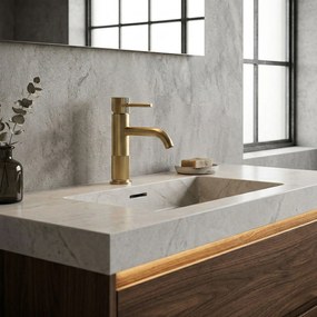 Смесител за баня Rea Lungo Stripe Brush Gold Low