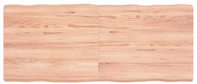 363959 vidaXL Плот за маса светлокафяв 120x50x(2-6) см обработен масивен дъб