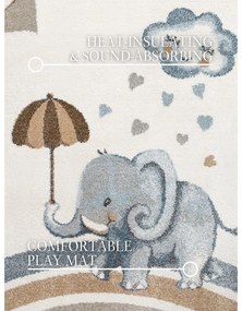 Кремав детски килим 120x170 cm Walk like an Elephant Rainy Party – Villeroy&amp;Boch