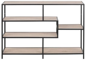 Черна етажерка за книги от дъб сонома 114x78 cm Seaford - Actona